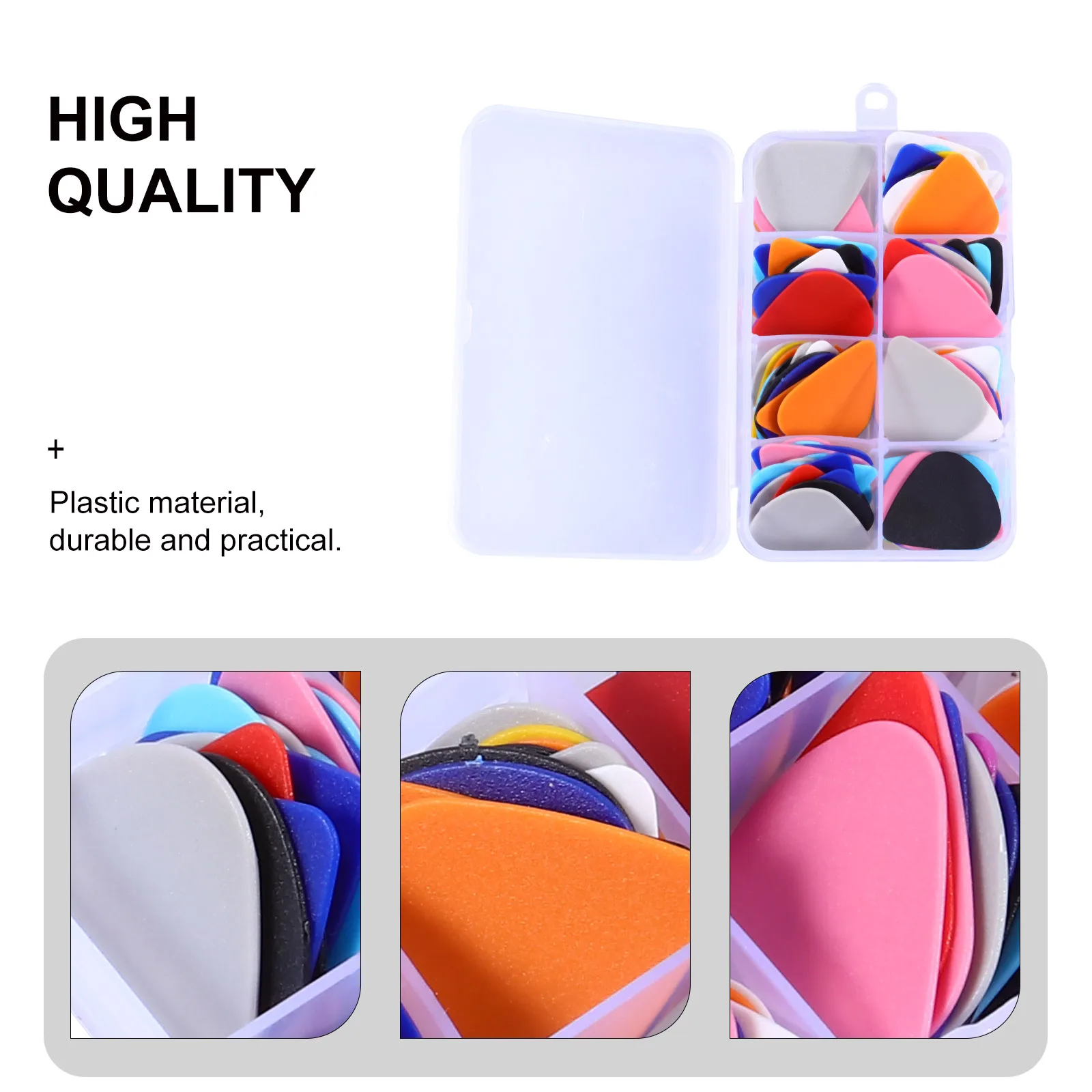 

Guitar Picks 24pcs Plastic Wide Design for Electric Acoustic Bass Guitar Beginners Music Instrument Pick