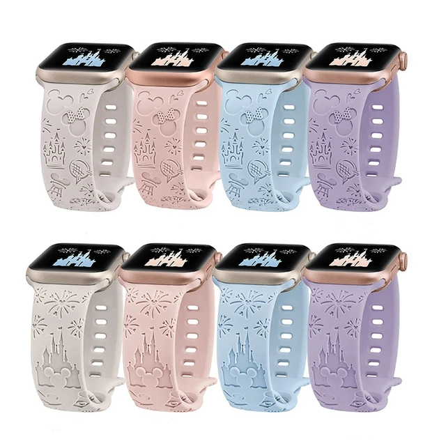 Disney Anime Silicone Engraved Watch Strap Cartoon Mickey Castle Park Apple Watch Watch Band for iWatch 9 8 Ultra 7 6 5 3 2 se AliExpress