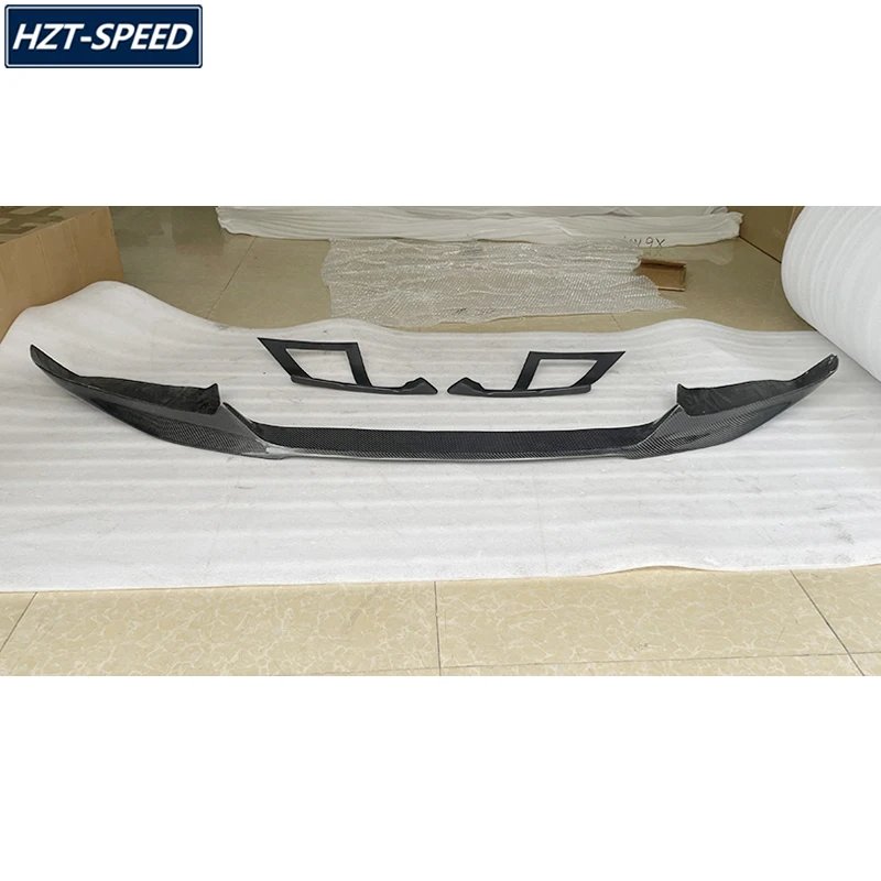 M Style Carbon Fiber Material Front Bumper Lip With Bracket For BMW X6 F16 M-Sport Car Tuning 2015 Up
