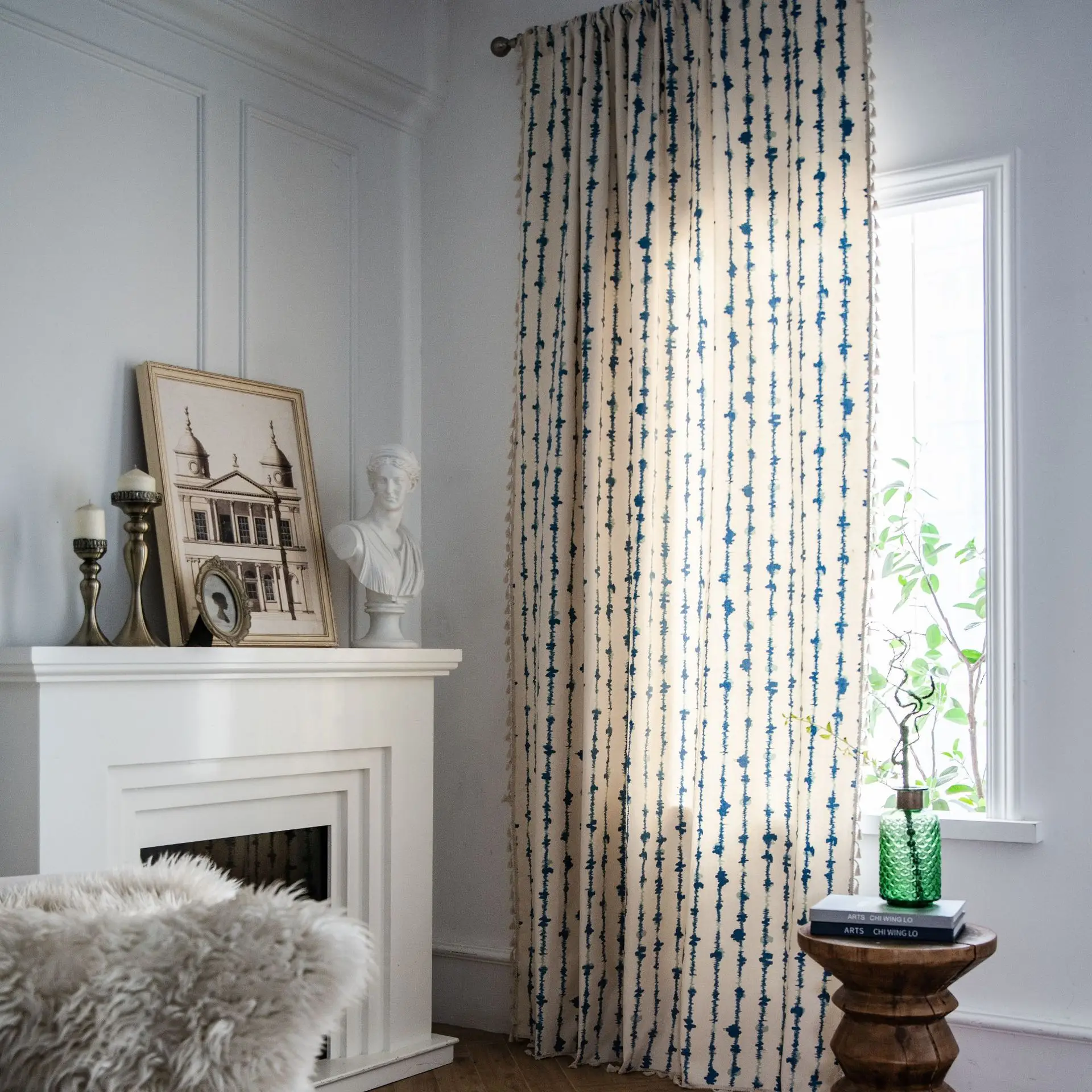 Natural Linen Curtains Different Height for Living Room 1 Panel Drape Semi Sheer Neutral Country Rustic