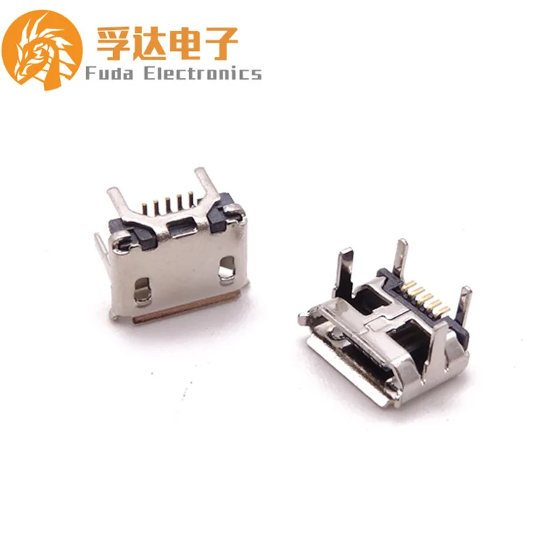For MICRO 5P Horn Female Seat, Horn on Board 4.85 Outer 7.2 Pitch Four-Pin Plate - Foot Length 2.0