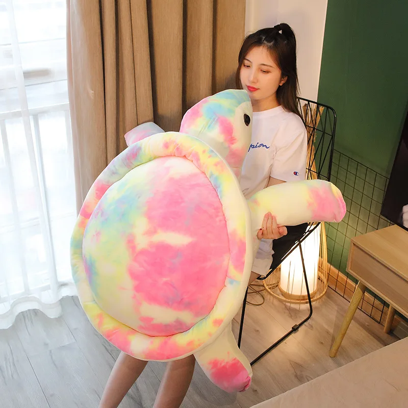 Colorful Tortoise Plush Toys Cute Turtle Stuffed Pillow Big Stuffed Soft Cushion for Girls Baby Vanlentine Xmas Gift 80cm 100cm