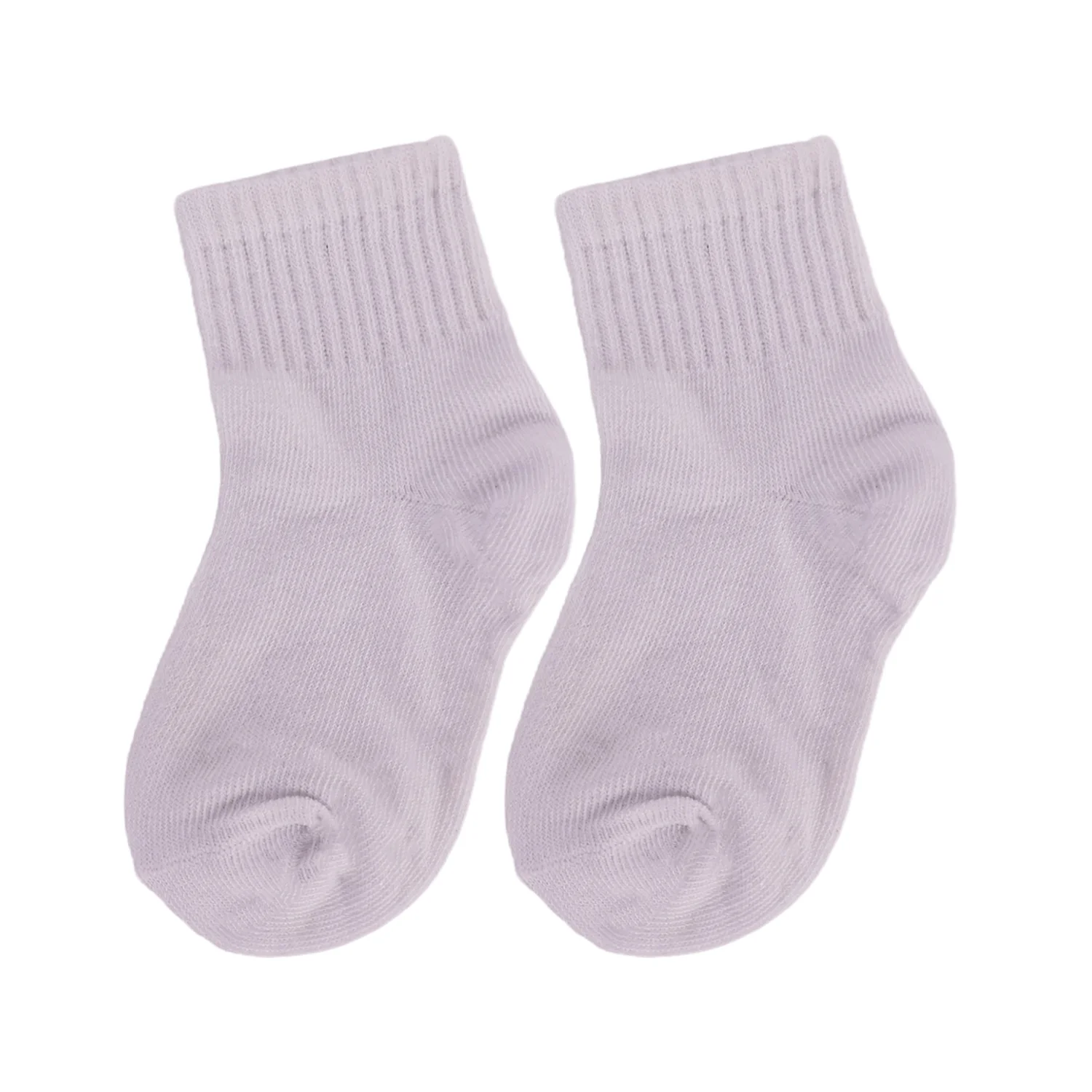 Logo personalizzato bambini Basic Boy Girl cotone organico Baby Kids White Crew Sock per la scuola