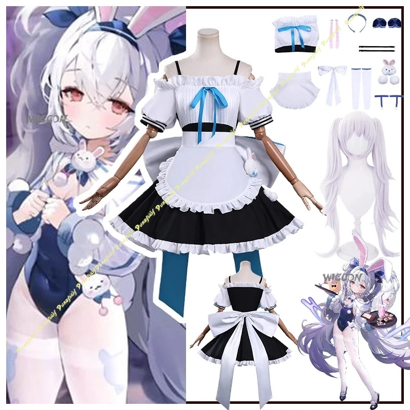 

Костюм для косплея USS Laffey из игры Azur Lane, парик, платье горничной, сексуальная одежда, аксессуары, юбка, милый кролик, подарочный набор на День святого Валентина
