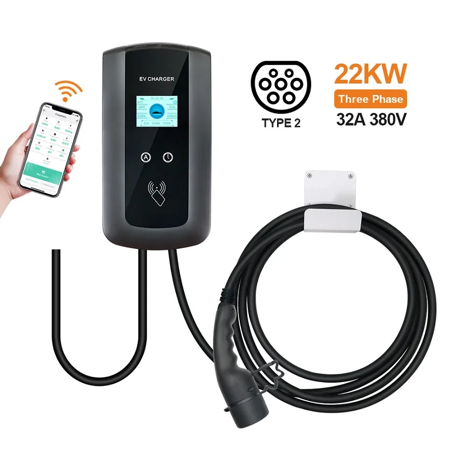 Type 1 Type 2 GBT wallmounted electric vehicle charging station