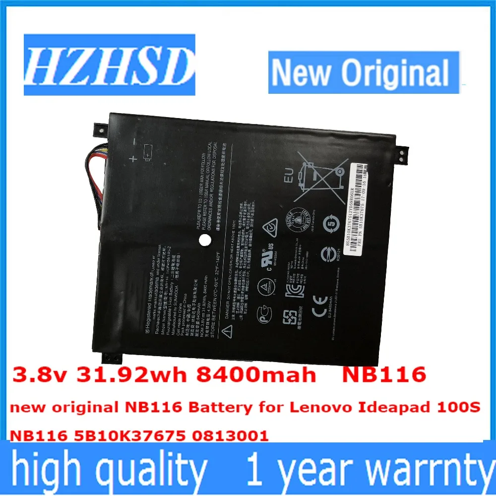 Bateria Nb116 Nb116 Novo Original para Lenovo Ideapad 100s Nb116 5b10k37675 0813001 3.8v 31.92wh 8400mah