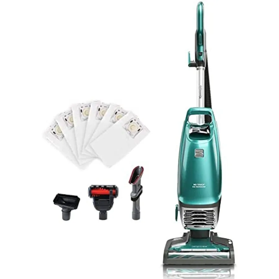 Intuition Bagged Upright Vacuum Lift-Up Carpet Cleaner for home use, plastic body, black color, pet-friendly 2-motor suction wi