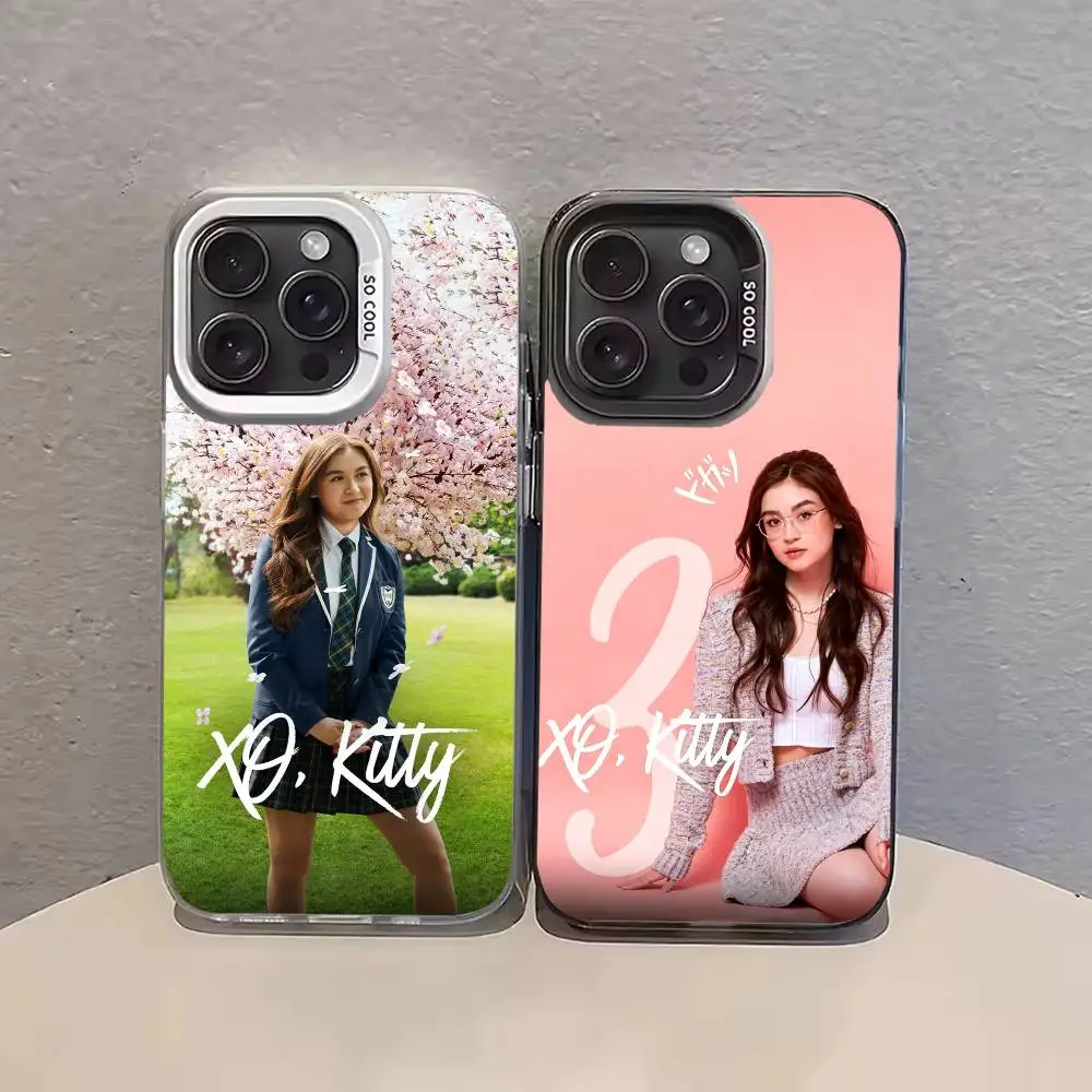 

TV XO K-Kitty Phone Case For iPhone 17,16,15,14,13,12,11,Pro Max,Plus Candy Silver Cover