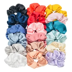 Silky Satin Hair Scrunchies para Mulheres e Meninas, Sólido, Stretch, Elástico, Simples, Elegante, Elástico, Rabo de Cavalo Laço, Low Cost, Acessórios, 1Pc, 5 Pcs