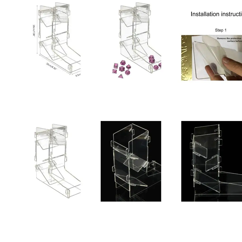Q39E Transparent Tower DIY Board Game Rolling Tower MTG Games Rolling Tower Games Quality Acrylic Transparent Tower