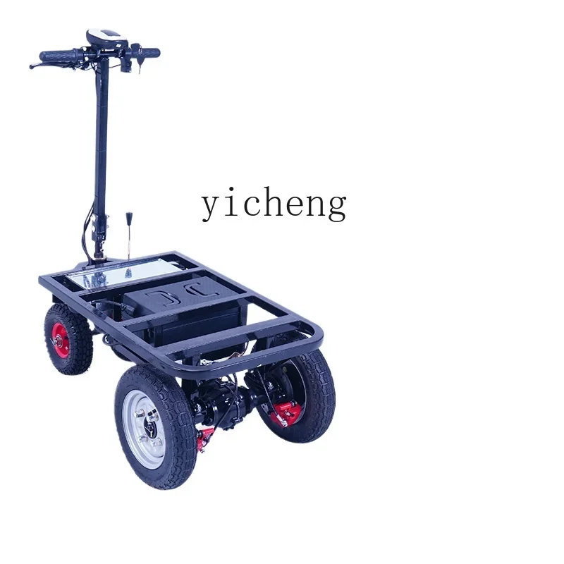 

folding lightweight electric flat tricycle handling stall household pulling goods battery car