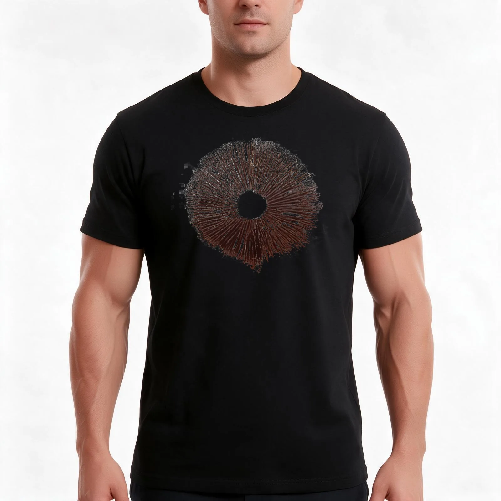 Mushroom Spore Print Psilocybe Cubensis Colombian T-Shirt, Summer Casual Cotton Tee, Oversized Streetwear Tops, Unisex Men Women