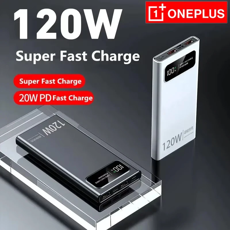 OnePlus Power Bank Ultra Large Capacity Digital Display Super Fast Charging Portable Emergency Supply Outdoor Mobile Battery