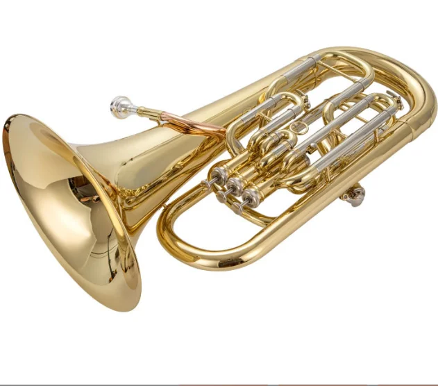 

Lacquer Gold Four Vertical Key Big Horn B Flat Bass Beginner Exam Professional Play Tuba Instrument Horn