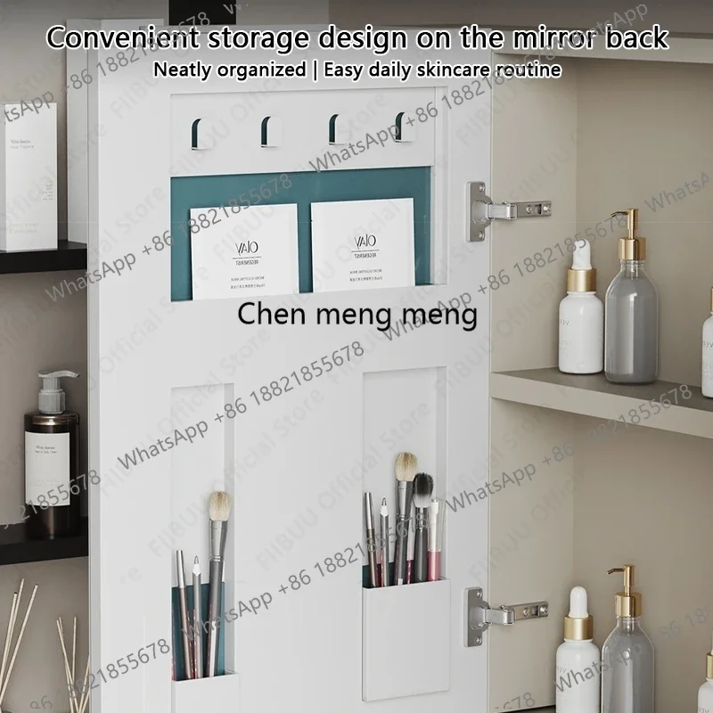 

Bathroom Vanities Cabinet with One Piece Wash Sink Basin Combo Wall Mounted Floating Cabinet with Mirror Cabinet Faucet Set SS51