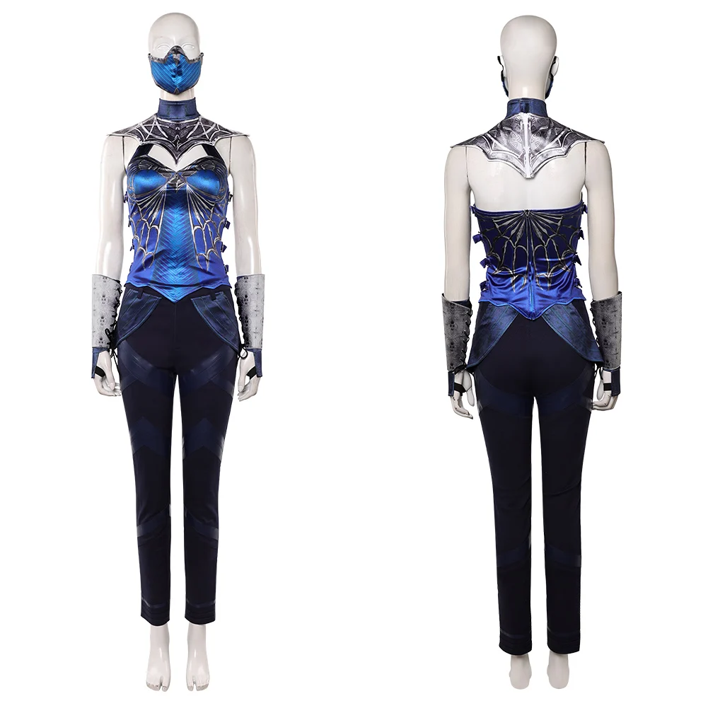 Fantasia MK2 Kitana Cosplay Clothing Mask Game Mortal Kombat Women Disfraz Costume Female Fantasy Halloween Carnival Party Cloth