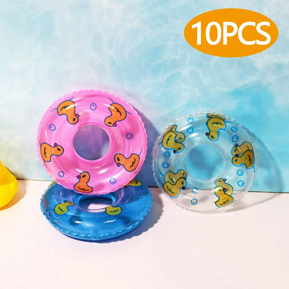 2/4/6/10 pièces enfants Mini anneau de bain jouet été amusant piscine flotteur anneau jouets pour canards en caoutchouc poupées jouet de bain gonflable