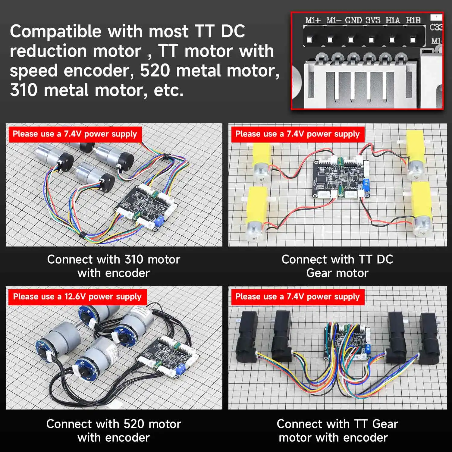 4-Channel Encoder Motor Driver Module with Onboard Voltage Regulation Circuit for Motor Control Intelligent DIY Small Robot Car