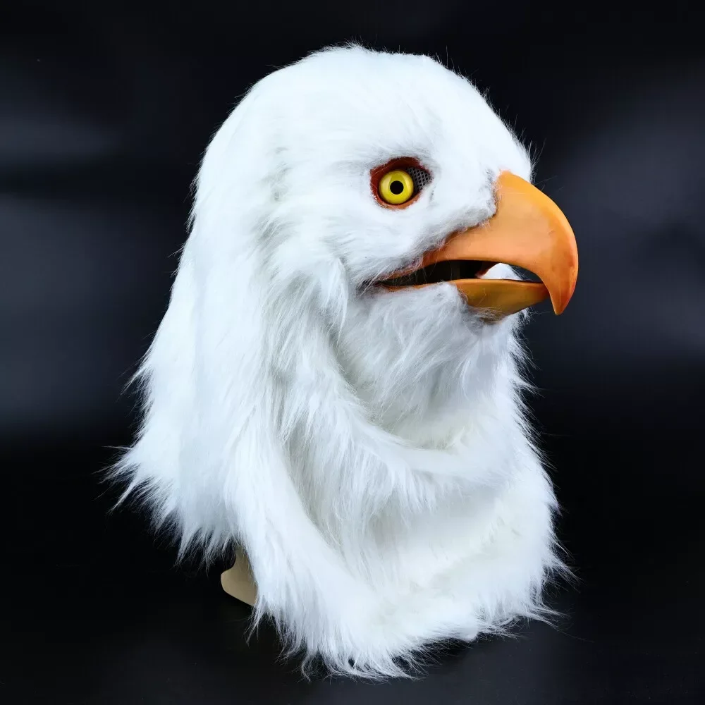 

Open Moving Mouth Hawk Eagle Mascot Fursuit Masks Cosplay Halloween Animals Mask Latex Funny