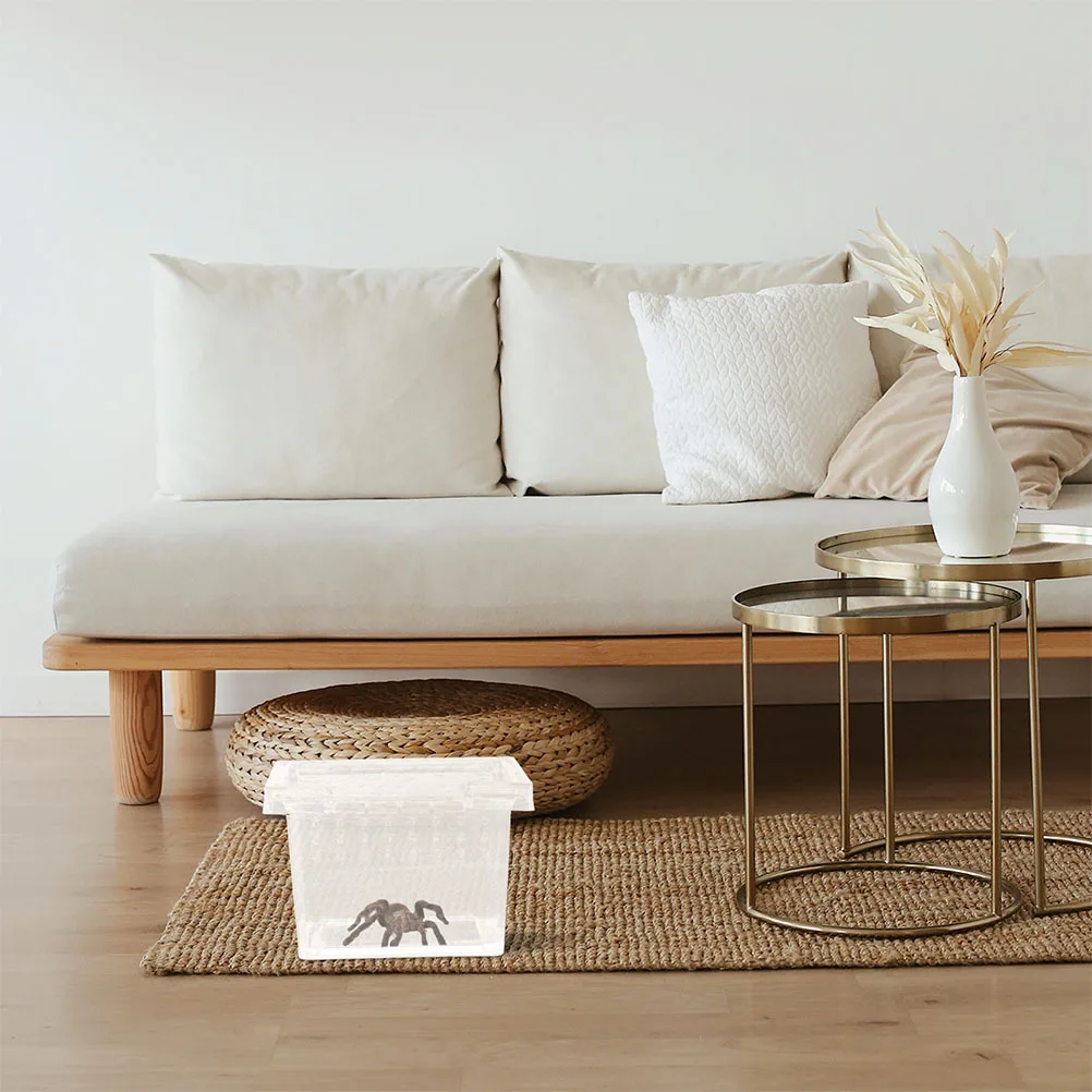 

12Pcs Clear Insect Keeper Transparent Reptile Box High Breathable Plastic Snake Cage Household Spider Terrarium Feeding Supply