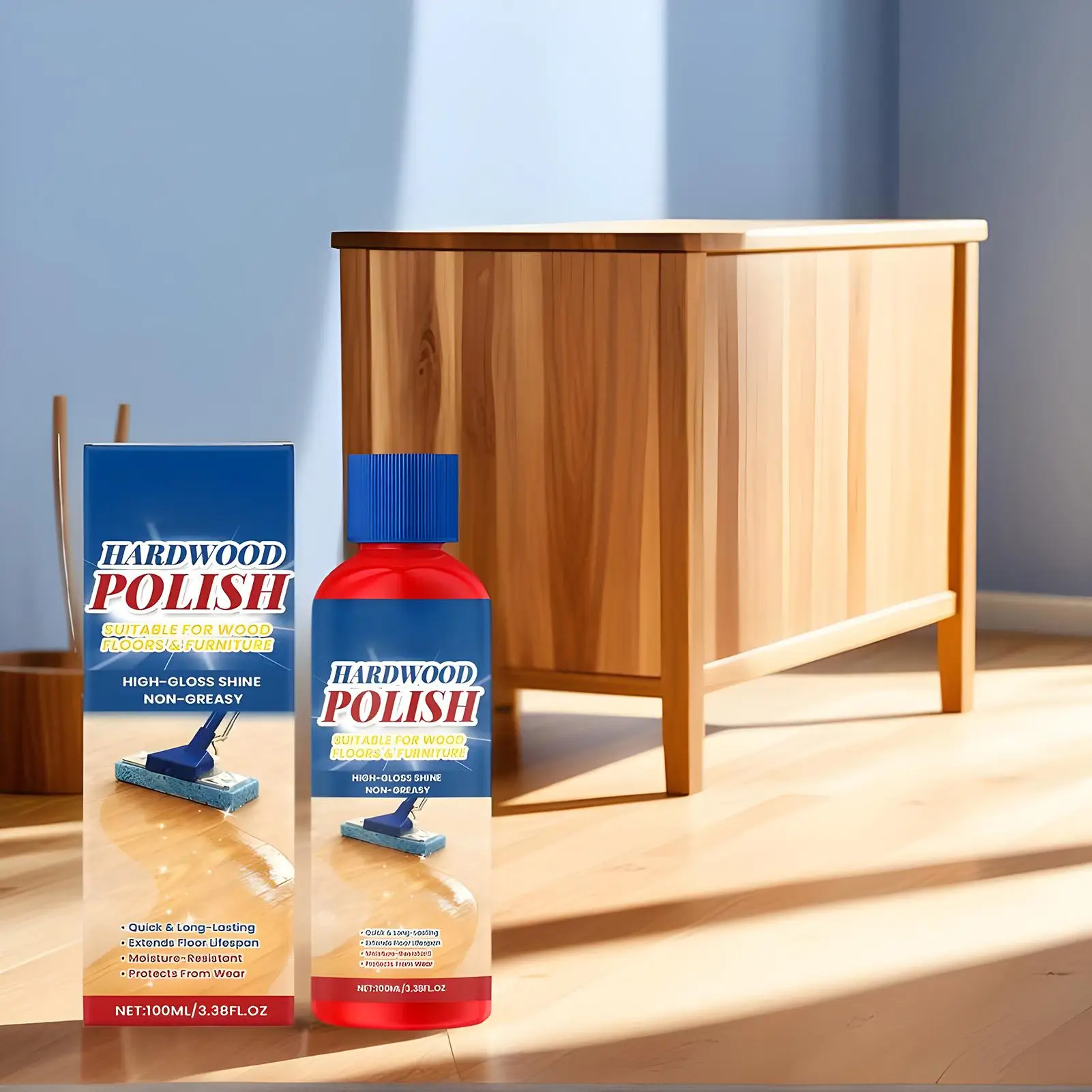 Hardwood Floor Restorer Waterproof Stain Remover Laminate Wood Floor Shine Polishs for Bedroom Entryway Living Room Apartment
