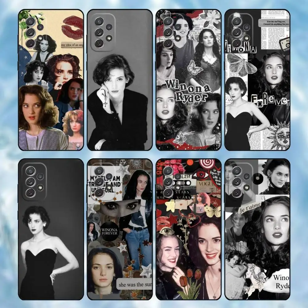 

W-Winona actor R-Ryder Phone Case For Samsung S25,S24,S21,S22,S23,S30,Ultra,S20,Plus,Soft Silicone Black Cover