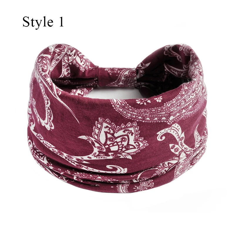 Boho breite Baumwolle Stretch Stirnbänder Polka Dot Knoten Headwrap Turban Frauen breite Yoga elastische Haar bänder Bandana Haarschmuck