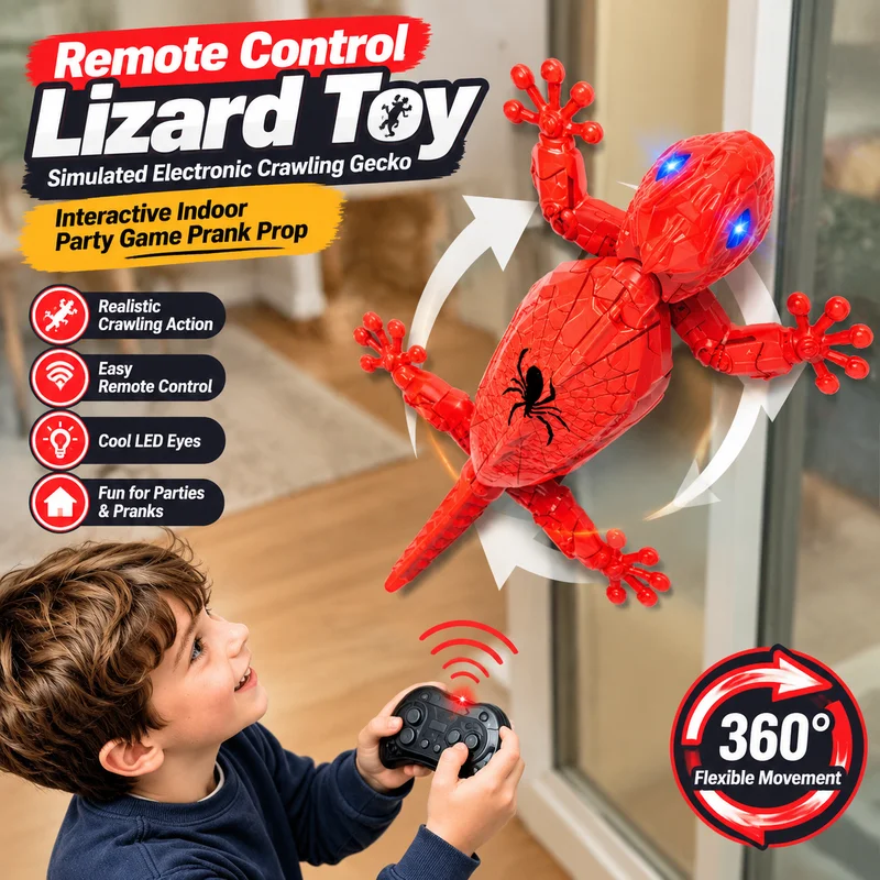 Generic Remote Control Lizard Toy Simulated Electronic Crawling Gecko Interactive Indoor Party Game Prank Prop