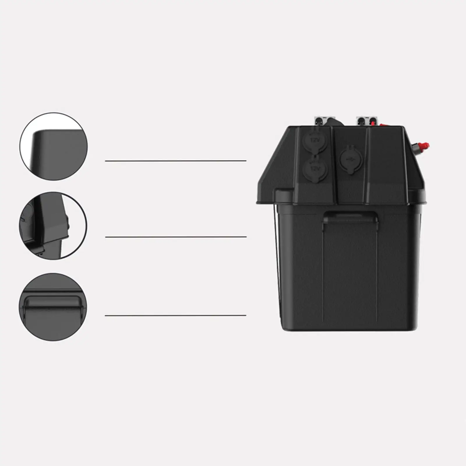 

Fast Charging with Handle USB Ports Waterproof Battery Box Emergency Power Storage for Outdoor Camping Travel Trailer Boat