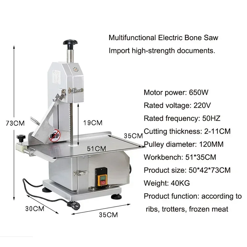 2025 Bone Cutting Machine Frozen Meat Cutter Bone Sawing Machine  Commercial Cut Trotter/Ribs/Fish/Meat/Beef Machine 220V