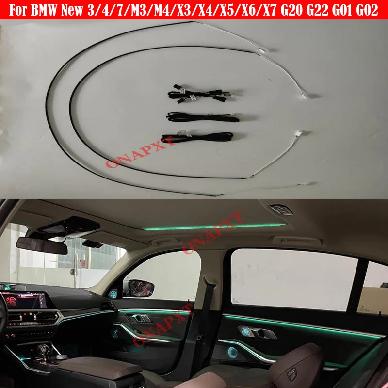 

Car Ambient Light For BMW New 3/4/7/M3/M4/X3/X4/X5/X6/X7 G20 G22 G01 G02 Decorative Ceiling Sunroof Ambient light 11 Colors