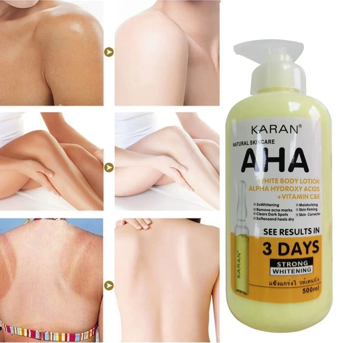 Aha Fruit Acid Vc Body Lotion Ve Skin Brightening Moisturizing Lotion 500ml Nawilżający Balsam do Ciała z Kwasami Owocowymi i Witaminą C, Rozjaśniający i Nawilżający Skórę, 500ml