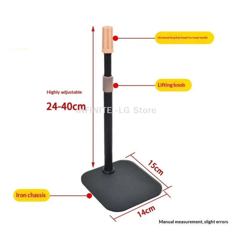 1Pcs Adjustable Wig Head Stand With Stable Iron Base Universal Bracket For Home Salon Wig Styling DisplayINFINITE -LG