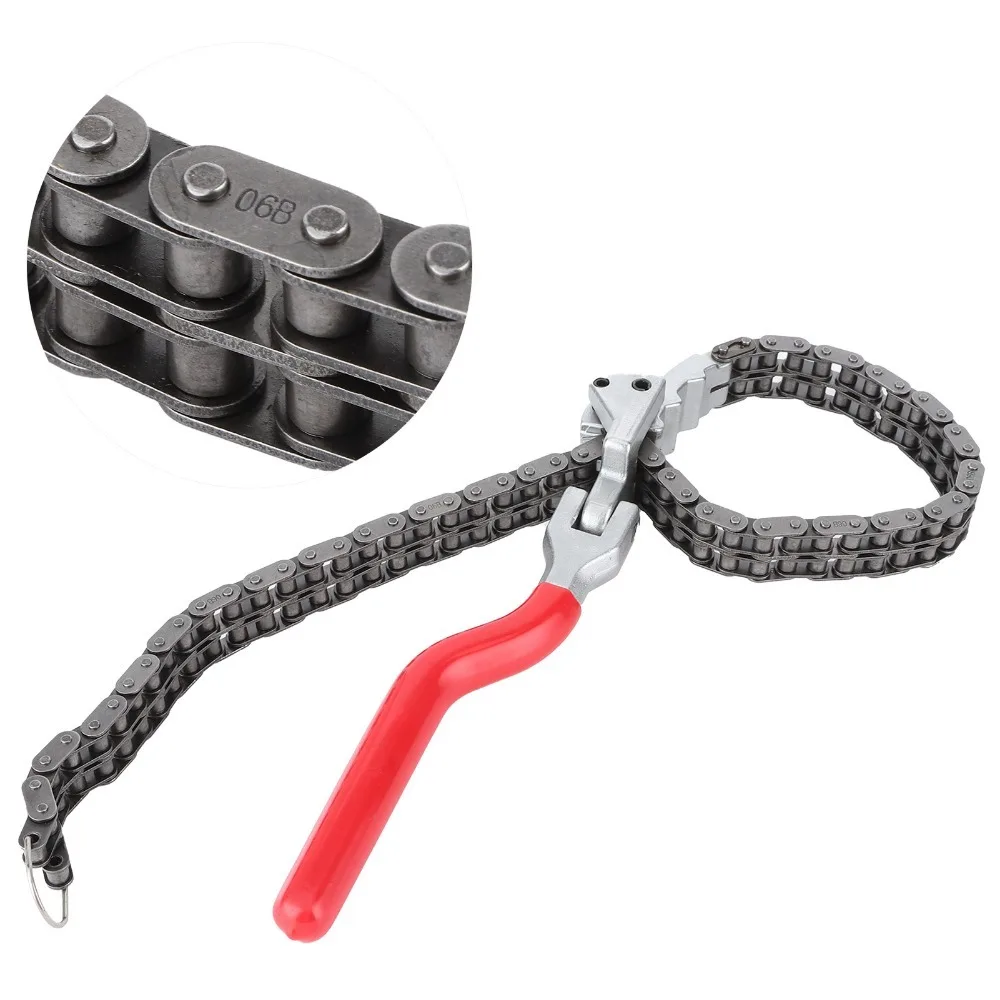 

Carbon Steel Chain Oil Filter Wrench Ergonomic Adjustable Chain Oil Filter Spanner Non-Slip Chain Grip