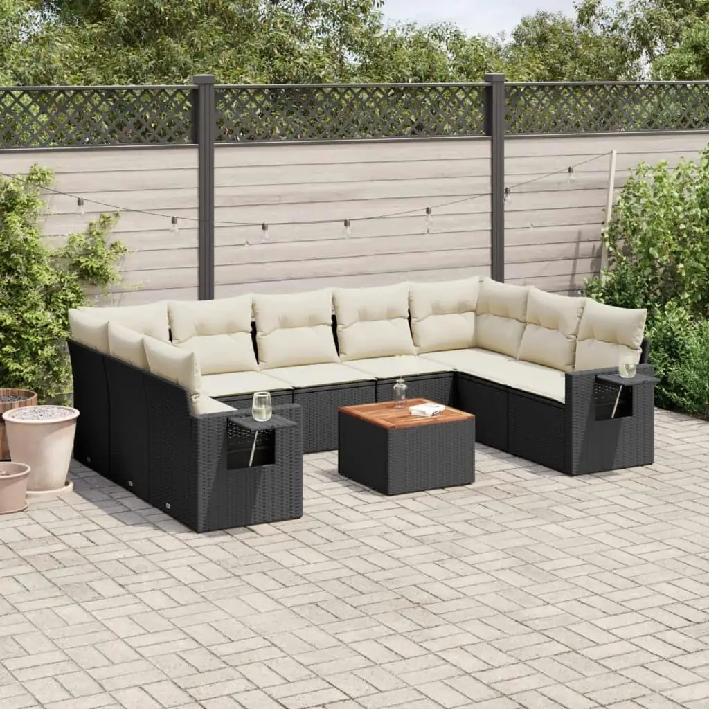 

Stylish Black Garden Sofa Set Outdoor Furniture Comfortable Seating for Patio Balcony Lawn Relaxation