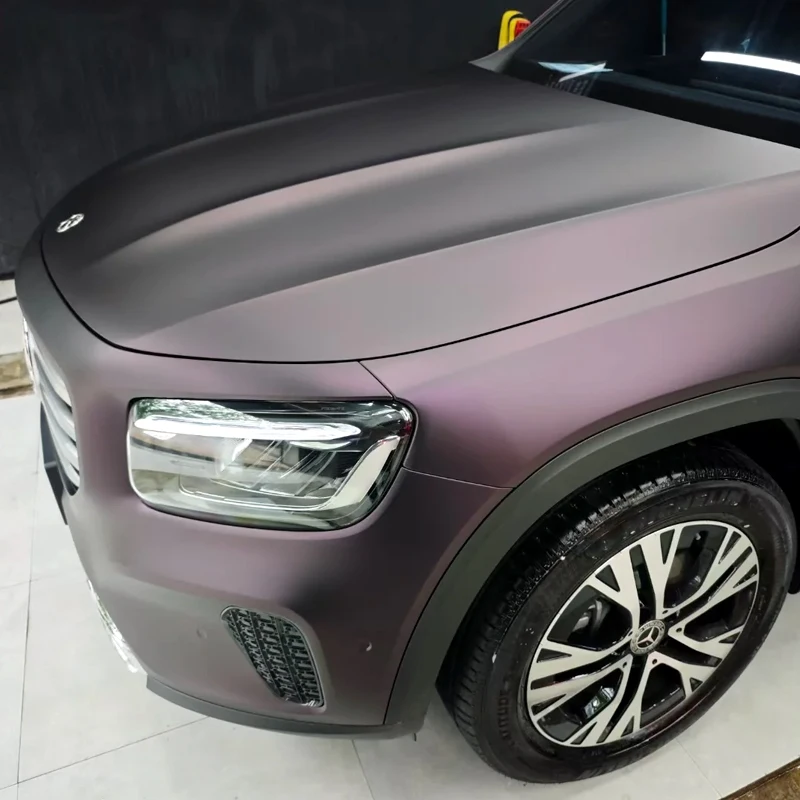 Matte Metallic Black Magic Purple Car Wrap Vinyl PVC PET Bubble Free Air Release Self Adhesive Wrap Film