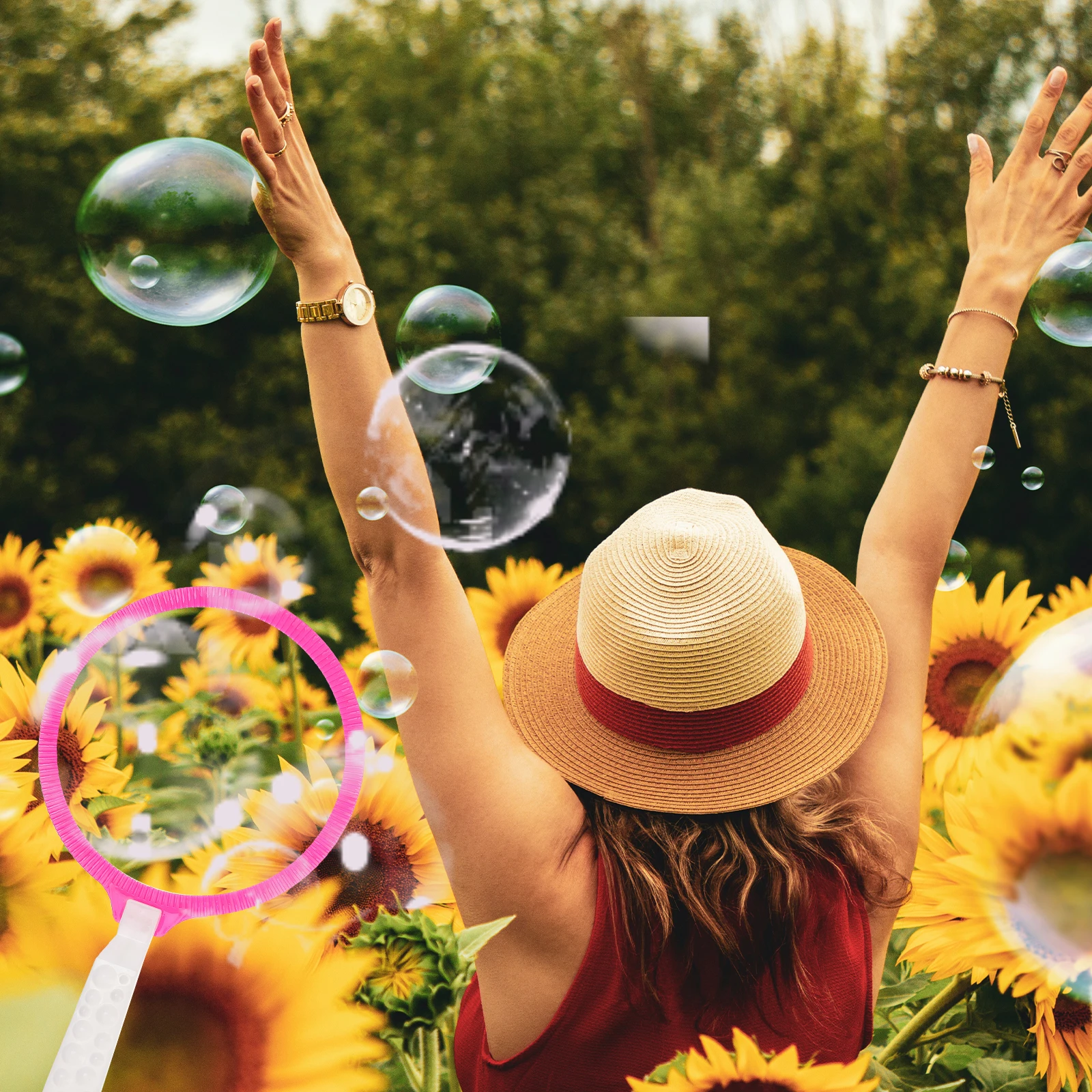 Juego de anillos grandes para niños, varita gigante para hacer burbujas, soplador de burbujas para exteriores, juguete para fiesta, 3 uds.