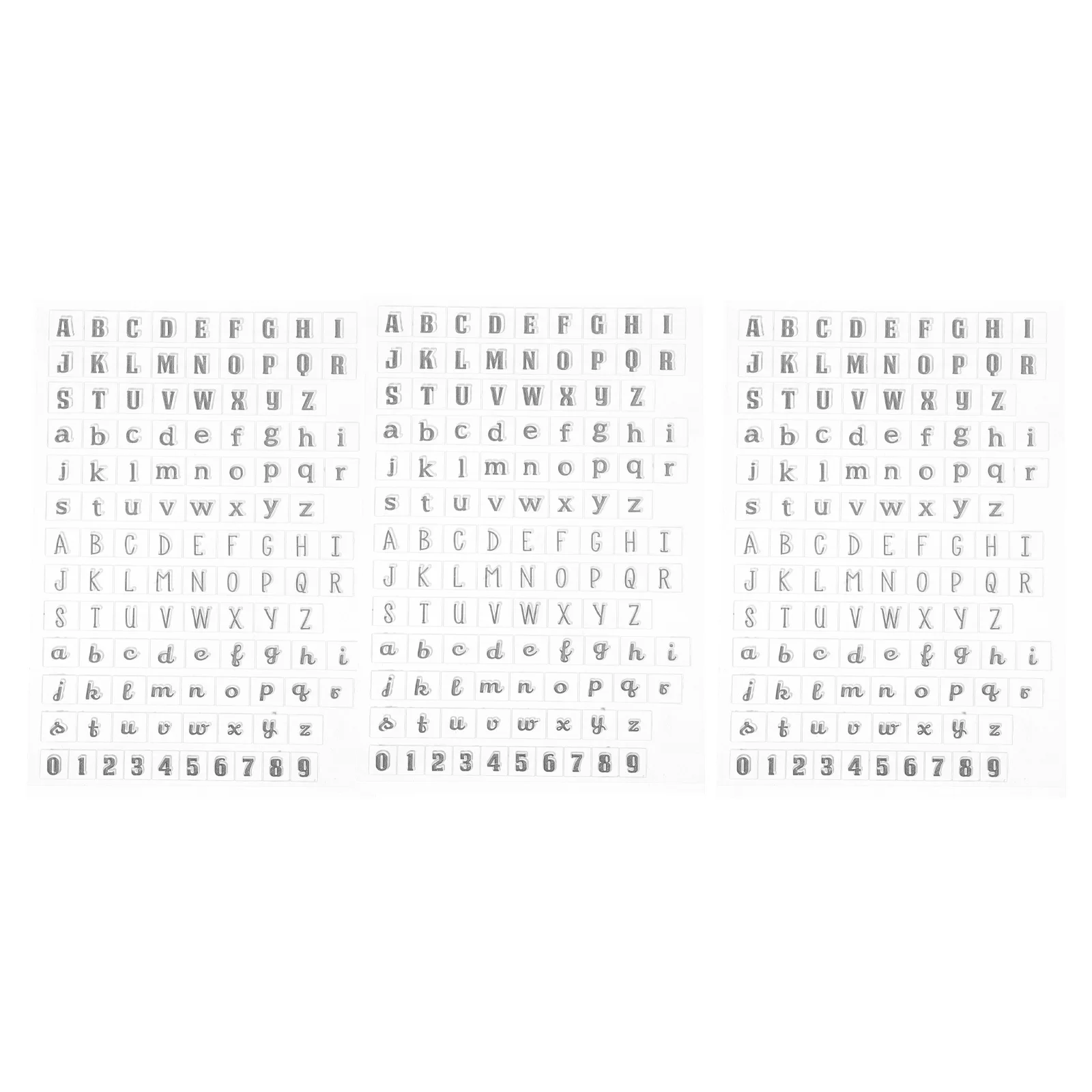 

3pcs Digital Transparent Stamps Clear Letter Number Seals for Crafting Scrapbooking Album Decoration DIY Projects
