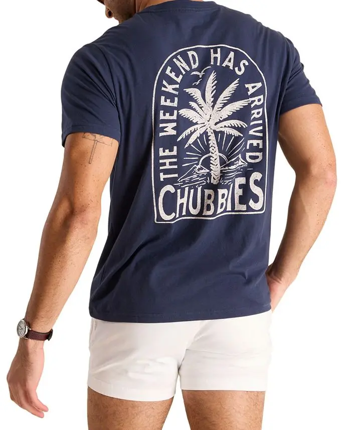 

Стильная хлопковая футболка Weekend - Eye - Catching Palm Tree Art и Weekend Motto, отлично подходит для распаковки модного бренда с принтом