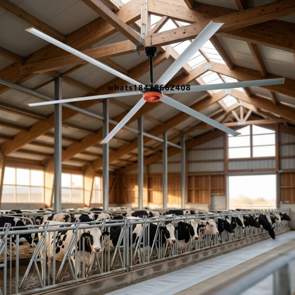 Industrial Ceiling Fan Adjust to Workshop , Gyms , Warehouse , Cattle Shelter Fan Exhaust Ventilation Industrial