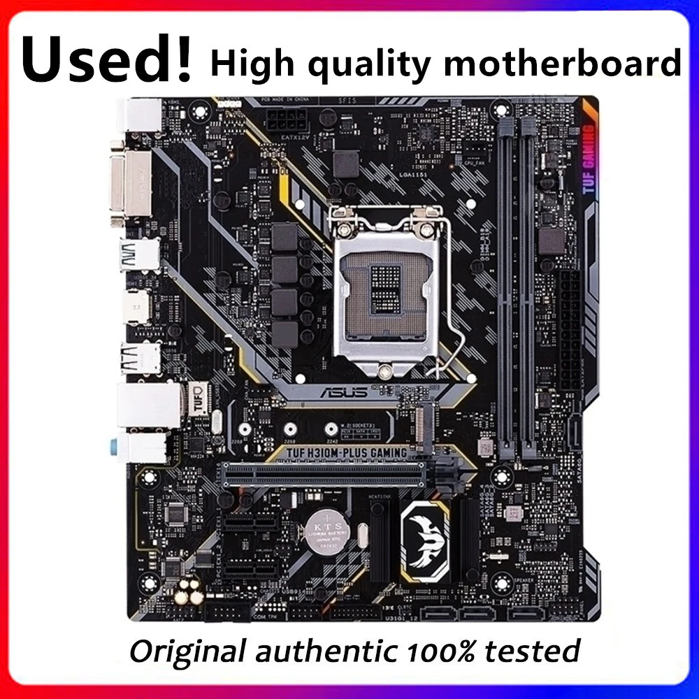 For Asus TUF H310M-PLUS GAMING  Original Used Desktop Intel H310 H310M DDR4 Motherboard LGA 1151  i7/i5/i3 USB3.0 SATA3