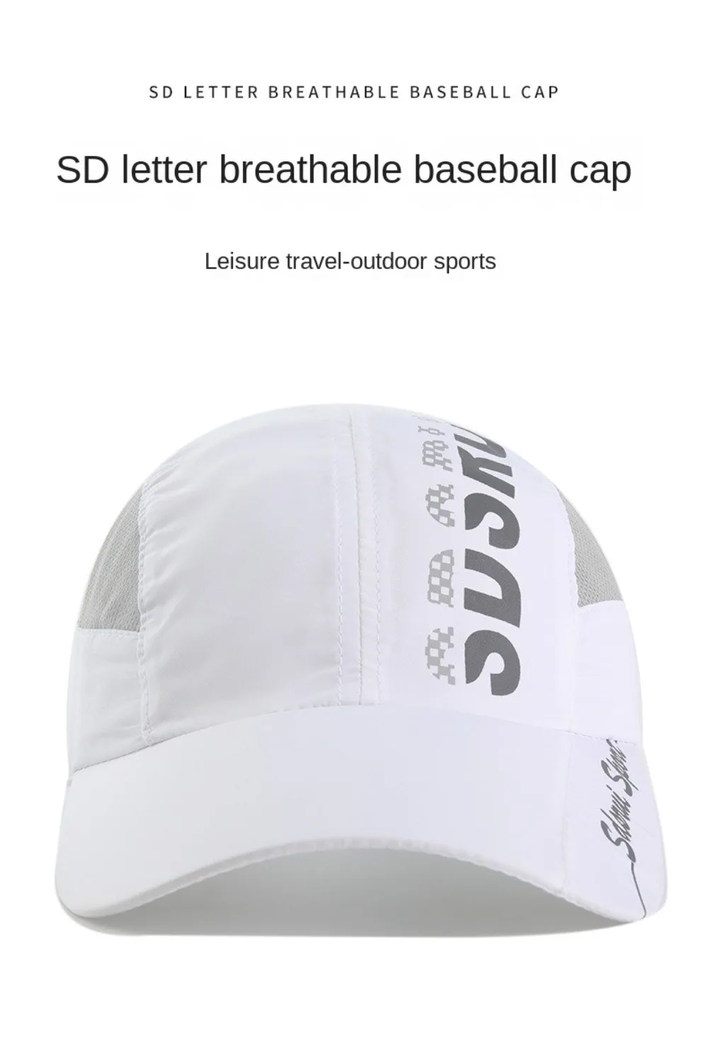 Modische Baseballkappe mit breiter Krempe, atmungsaktiv, verstellbar, schnell trocknend, Sonnenschutz, Sommer – Detail 12