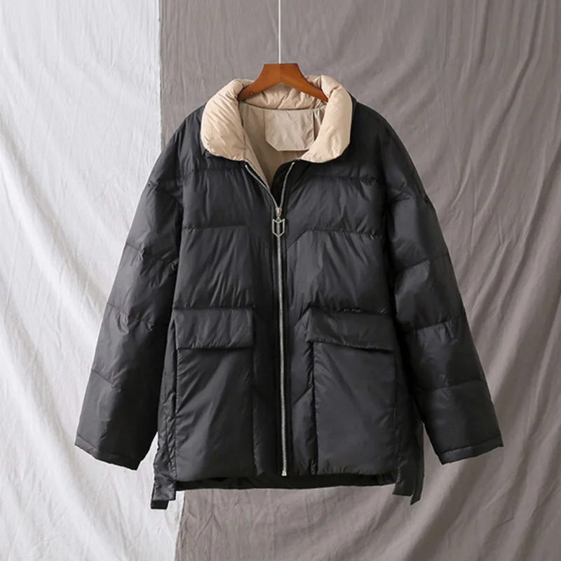 

Duck Fashion Winter Short White 2023 New Down Jacket Female Light Loose Thick Down Coat Warm Casual Large Size Outwear