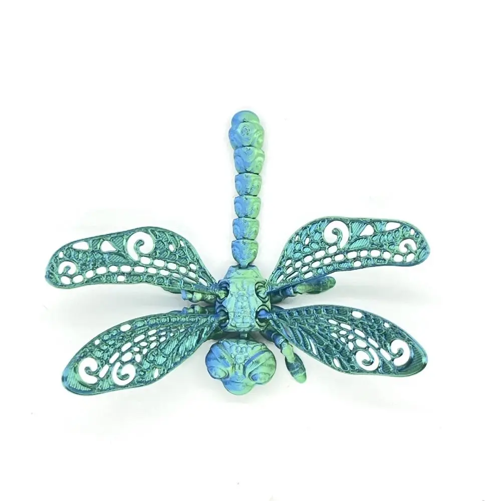 Libellule simulée imprimée en 3D, articulations rotatives et poseables, Figurine de libellule imprimée en 3D, articulations d'animaux flexibles