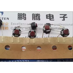 25pcs/lots Imported  Tactile Switch 6*6*5mm EVQ11G05R Direct Insertion 2-pin Red Head Keypad Micromotor