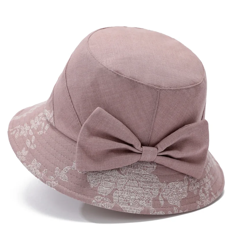 Female Spring And Summer Sun Protection Sun Hat Elderly Cloth Cap Spring And Autumn Grandma Thin Bucket Hat Bucket Hat 4