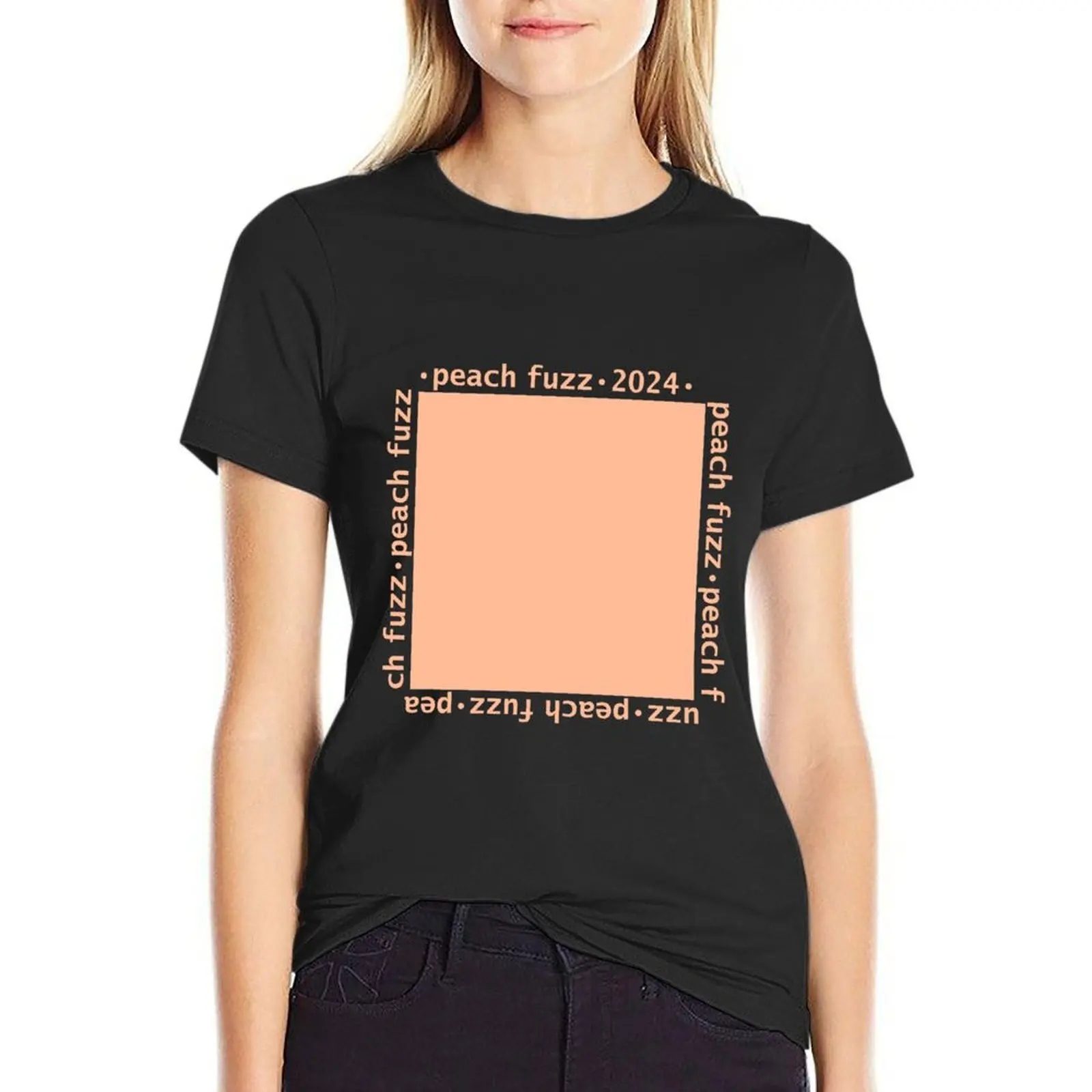 

Peach Fuzz Pantone Color of the Year 2024 Swatch T-Shirt quick-drying tees new edition t shirts for Women