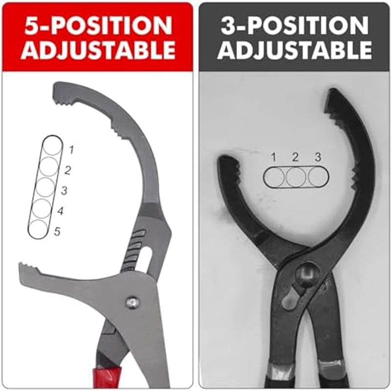 

【Today-Only!】2 Piece Oil Filter Wrench Set,9In & 12In Oil Filter Pliers Oil Filter Removal Tools Metal For Most Cars,Trucks,Engi