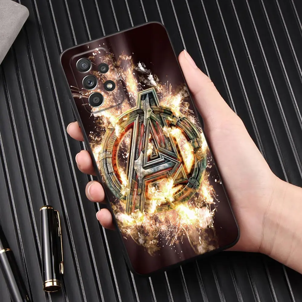 Marvel Avengers Logo Phone Cover Galaxy A53 5G Case For Samsung A54 A52 A52S A51 A71 A73 A72 A41 A42 A91 A31 A32 A33 Black Cases