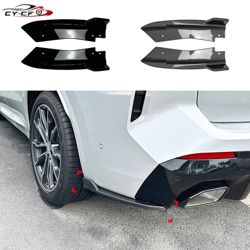 Car ABS Rear Bumper Lip Side Diffuser Canards Spoiler Splitter Body Kits Trim for BMW X3 G01 LCI M Sport 2022-2023+ Tuning